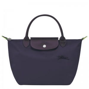 Borsa a Mano Donna Longchamp Le Pliage Green S Viola | LQTEA-5173