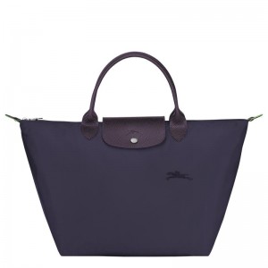 Borsa a Mano Donna Longchamp Le Pliage Green M Viola | LRQVC-2170