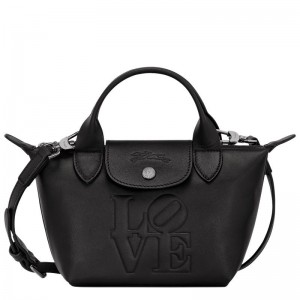 Borsa a Mano Uomo Longchamp x Robert Indiana XS Nere | EUTXD-4327