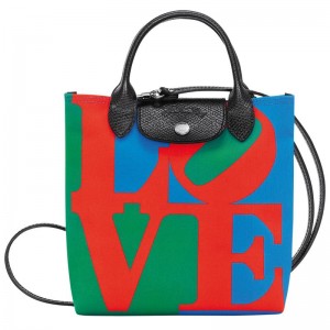 Borse Crossbody Donna Longchamp x Robert Indiana XS Red/Navy | QIXSP-3928