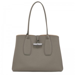 Borse Tote Donna Longchamp Roseau L Grigie | TJEAQ-7580