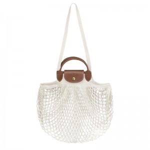 Mesh Bag Donna Longchamp Le Pliage Filet L Bianche | PSKNF-7560