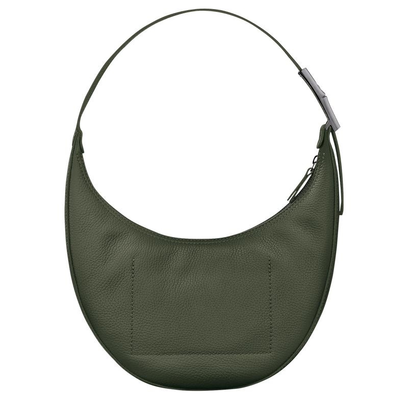 Borsa Hobo Donna Longchamp Roseau Essential M Khaki | IKVQH-8637