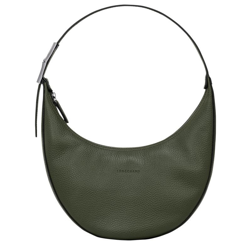 Borsa Hobo Donna Longchamp Roseau Essential M Khaki | IKVQH-8637