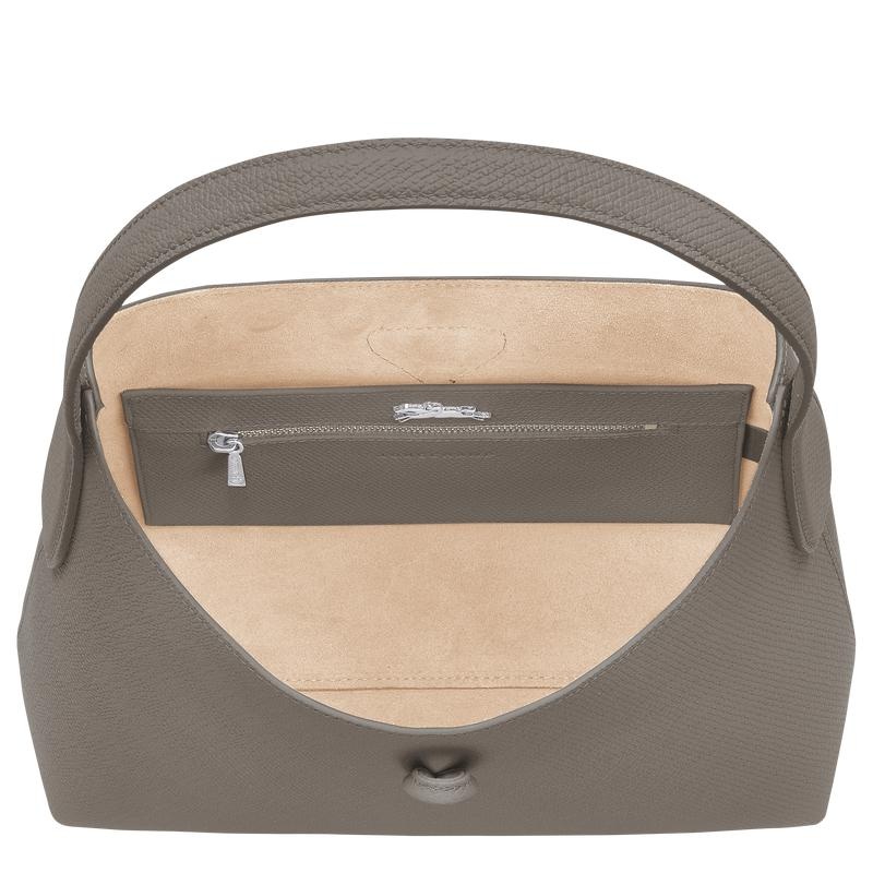 Borsa Hobo Donna Longchamp Roseau M Grigie | IKCJB-4897