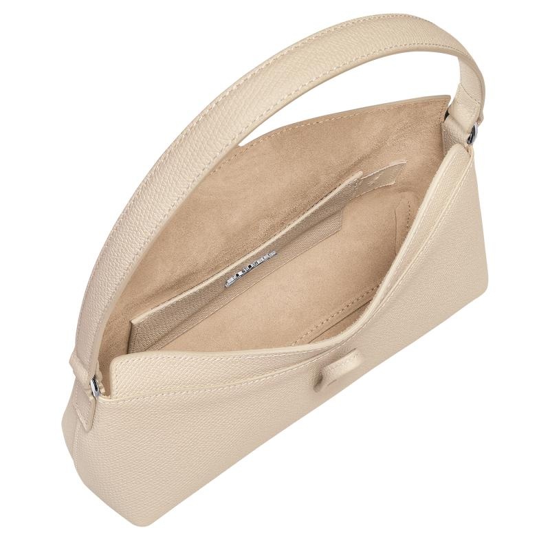 Borsa Hobo Donna Longchamp Roseau S Bianche | XZGJM-3967