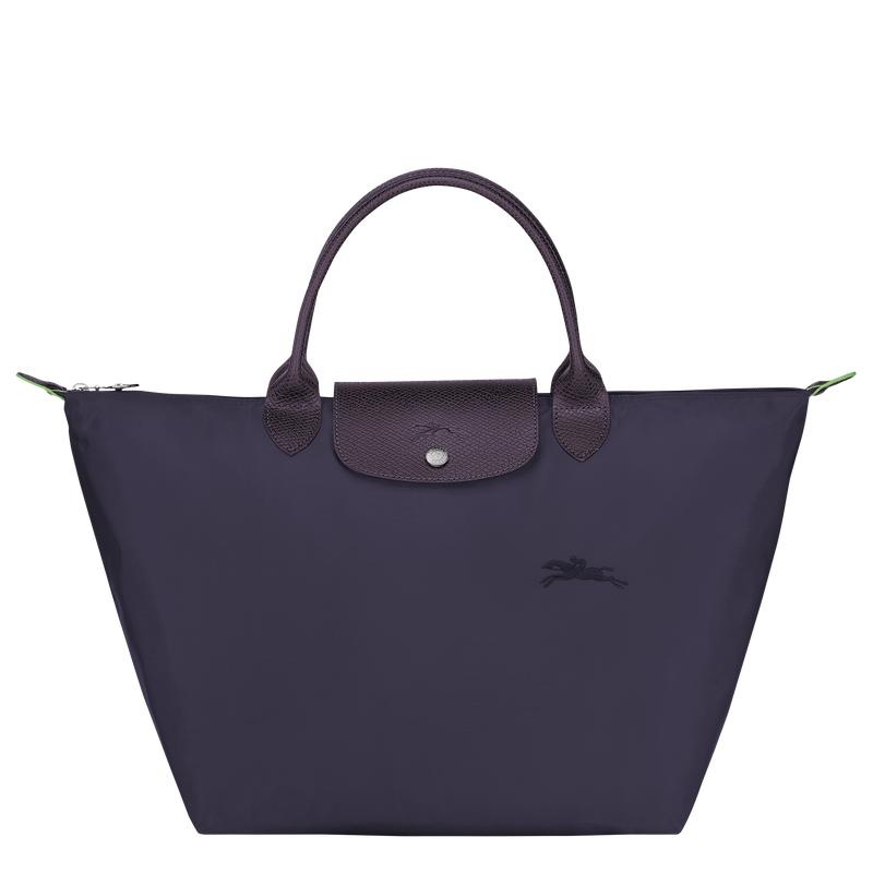 Borsa a Mano Donna Longchamp Le Pliage Green M Viola | LRQVC-2170