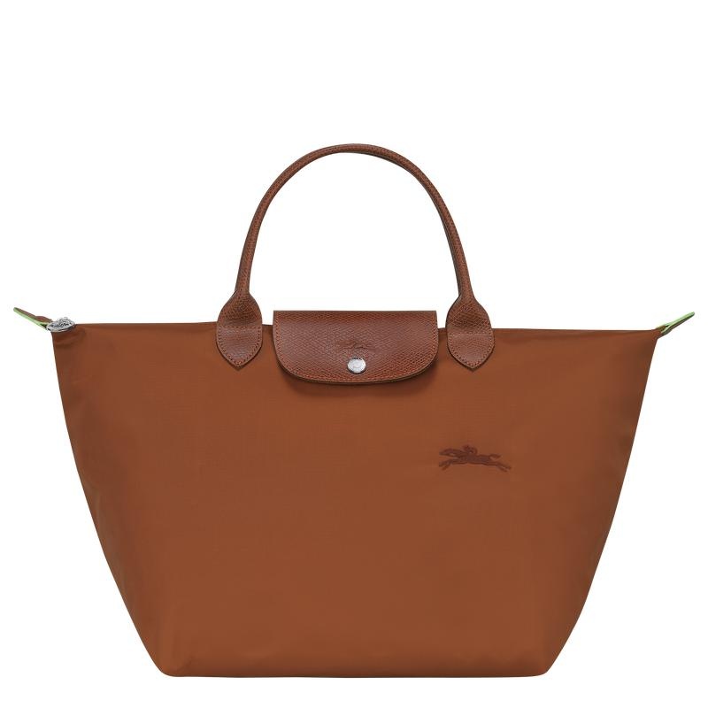 Borsa a Mano Donna Longchamp Le Pliage Green M Marroni | VKMRT-4980