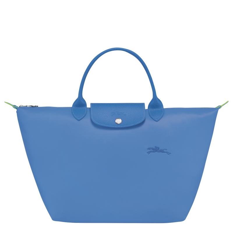 Borsa a Mano Donna Longchamp Le Pliage Green M Blu | SULTF-0721