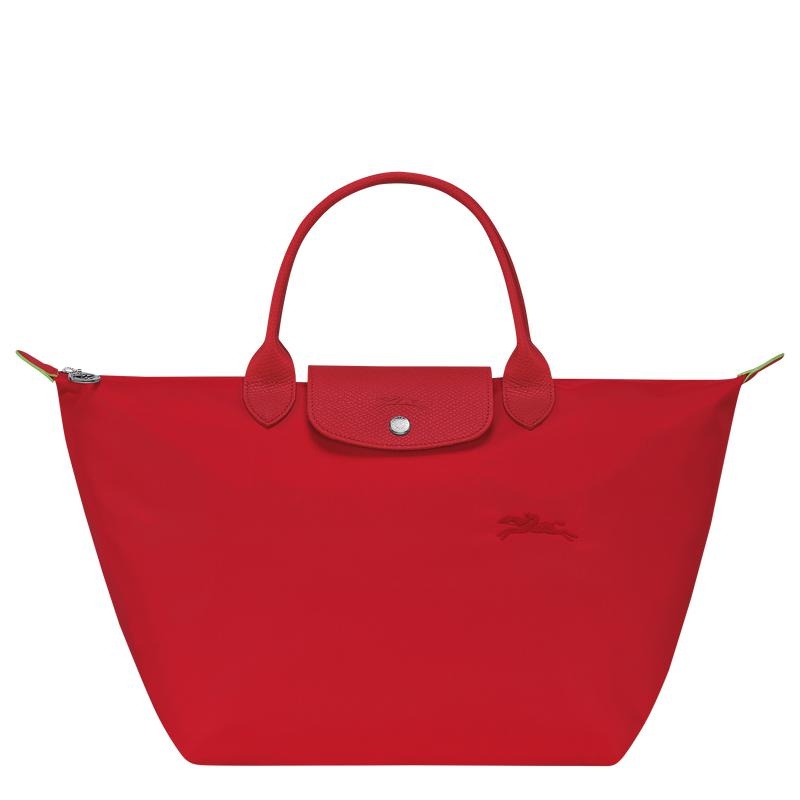 Borsa a Mano Donna Longchamp Le Pliage Green M Rosse | USPQK-7604