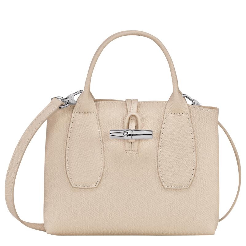 Borsa a Mano Donna Longchamp Roseau S Bianche | BNWMF-8513