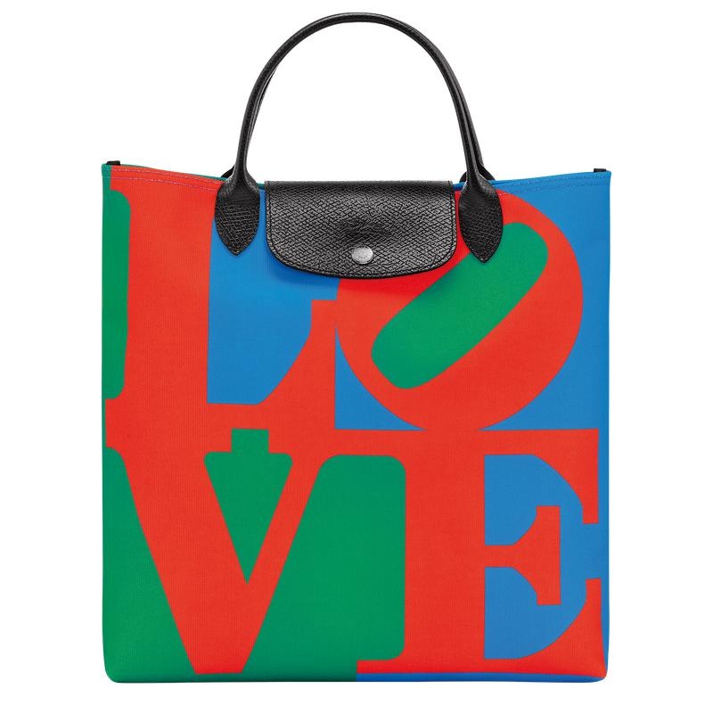 Borsa a Mano Donna Longchamp x Robert Indiana L Red/Navy | DZHVP-1258