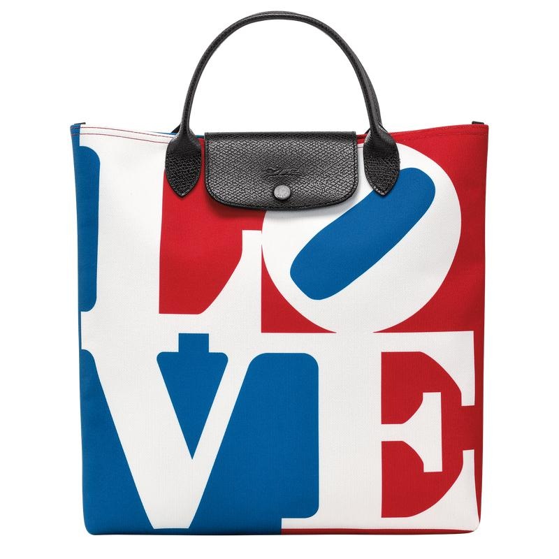 Borsa a Mano Donna Longchamp x Robert Indiana L Bianche | LMTDH-7426