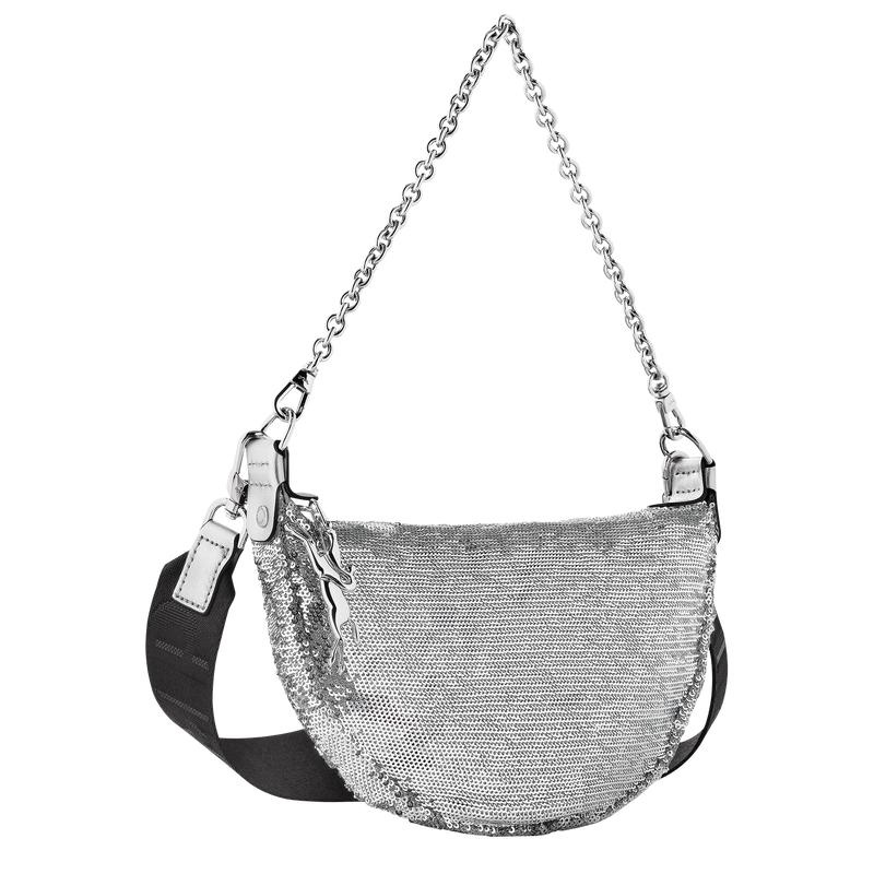 Borse Crossbody Donna Longchamp Smile S Argento | UHATR-8603