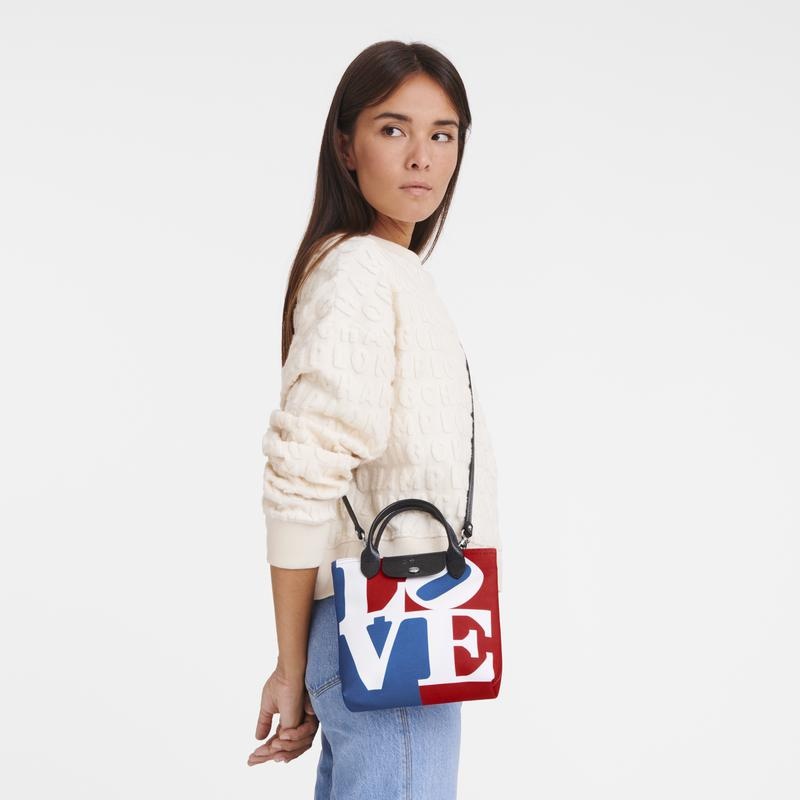 Borse Crossbody Uomo Longchamp x Robert Indiana XS Bianche | FRYPU-1489