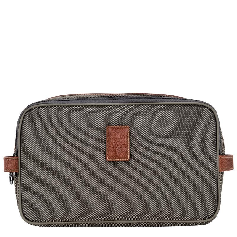 Borse Da Toilette Uomo Longchamp Boxford Marroni | AFIJX-6910