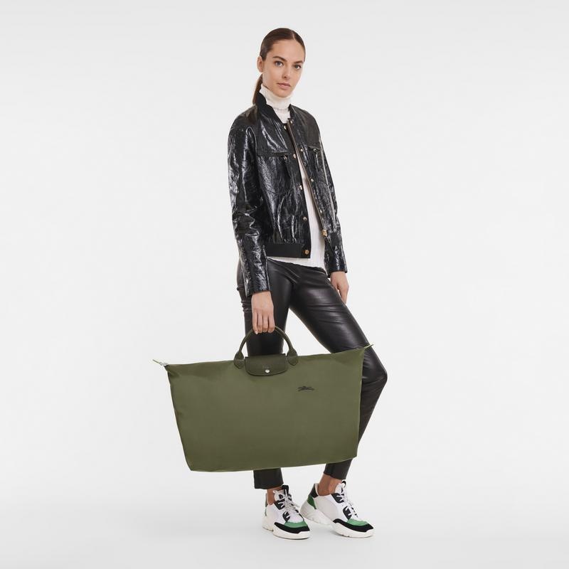 Borse Da Viaggio Donna Longchamp Le Pliage Green M Verdi | MXUKV-1059