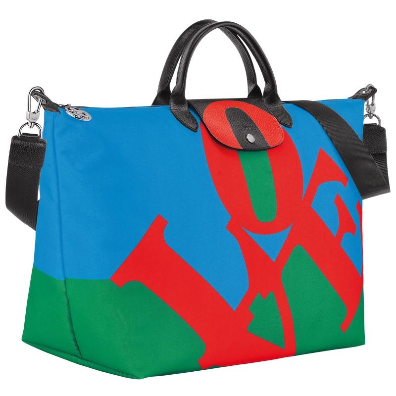 Borse Da Viaggio Donna Longchamp x Robert Indiana Red/Navy | RCYHM-9542