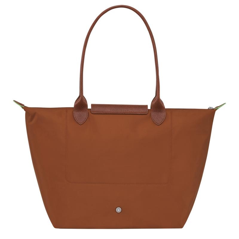 Borse Tote Donna Longchamp Le Pliage Green L Marroni | NPMTR-0564