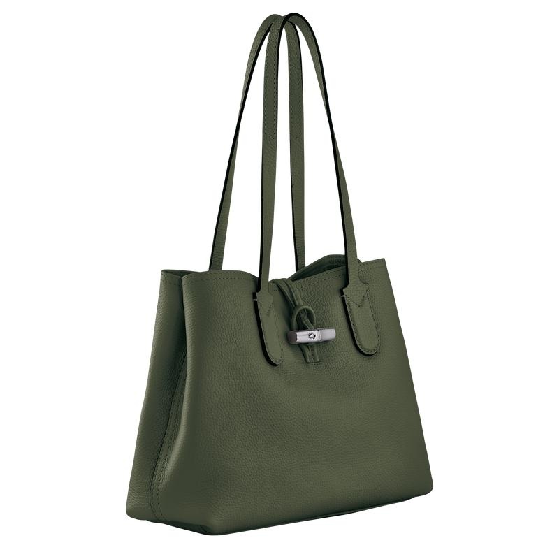 Borse Tote Donna Longchamp Roseau Essential M Khaki | TFXJY-0394