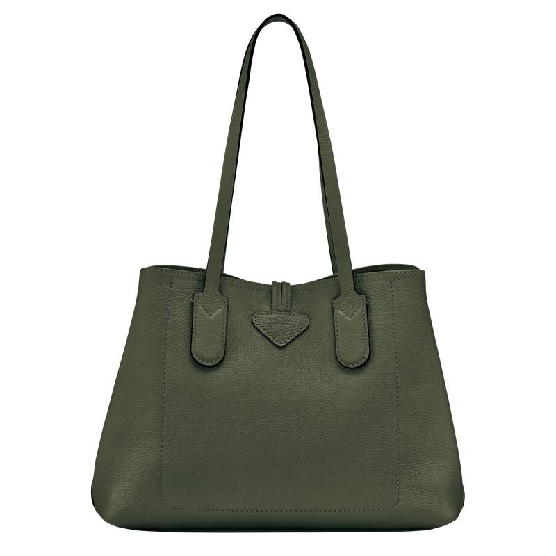 Borse Tote Donna Longchamp Roseau Essential M Khaki | TFXJY-0394