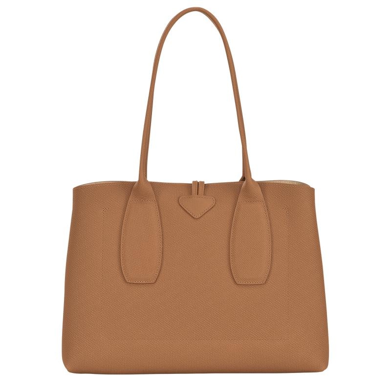 Borse Tote Donna Longchamp Roseau L Marroni | NBHKE-9657