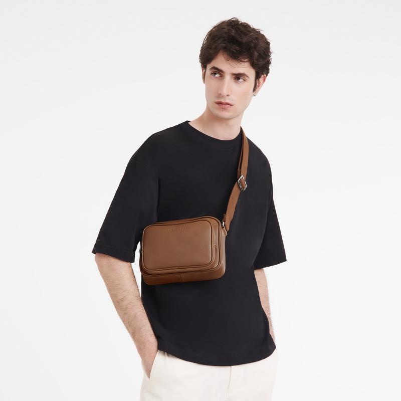 Camera Bag Uomo Longchamp Le Foulonné S Marroni | VWUMF-7184