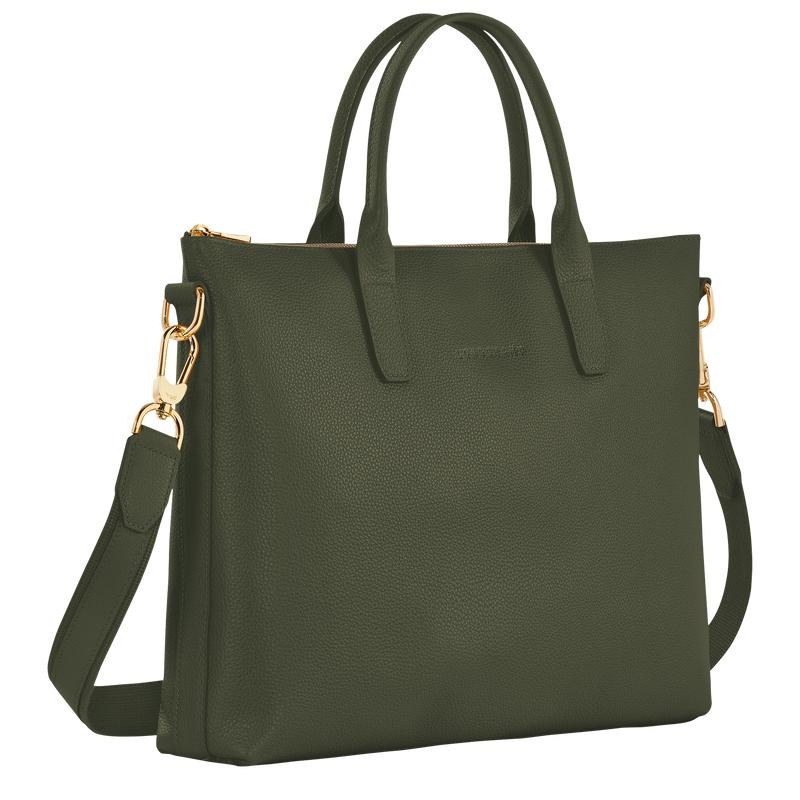 Cartella Uomo Longchamp Le Foulonné S Khaki | JQONP-8163