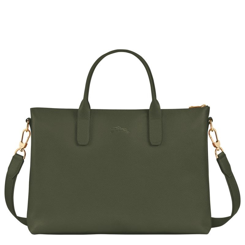 Cartella Uomo Longchamp Le Foulonné S Khaki | JQONP-8163