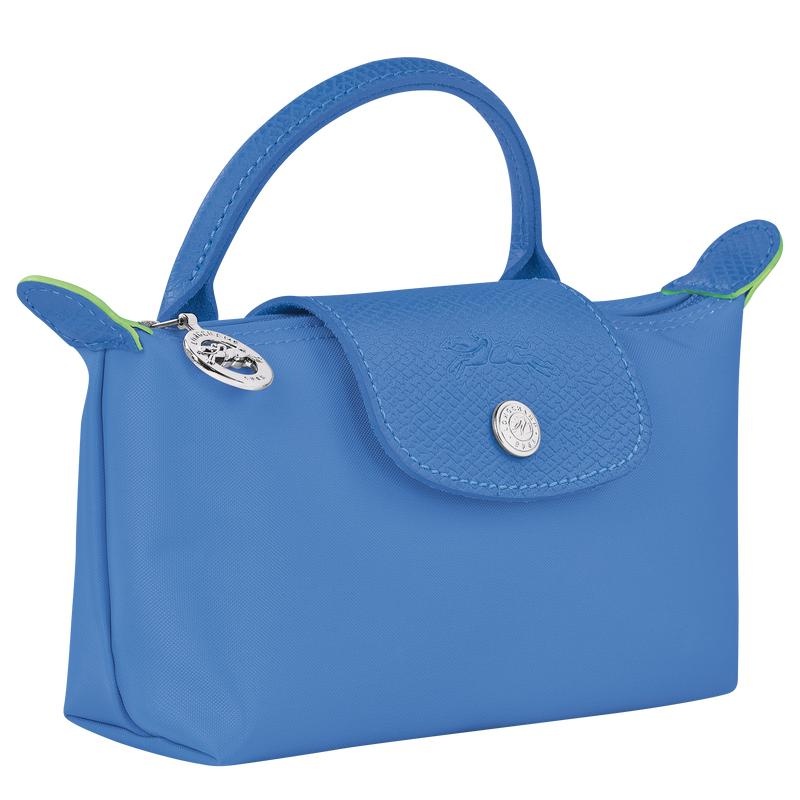 Pochette Donna Longchamp Le Pliage Green with handle Blu | XQIYS-3750