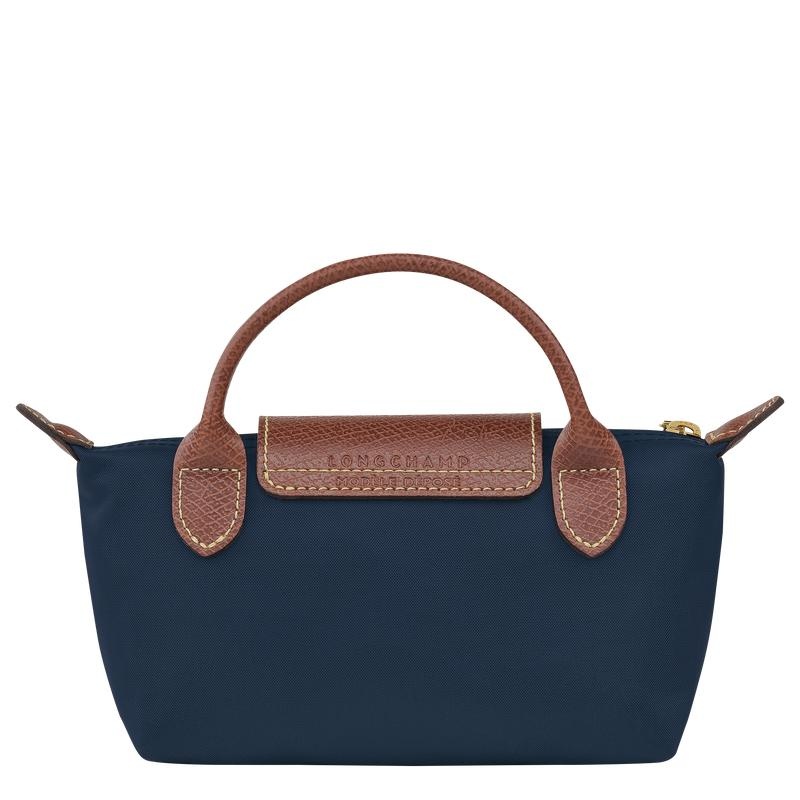 Pochette Donna Longchamp Le Pliage Original with handle Blu Marino | DYUBJ-9520