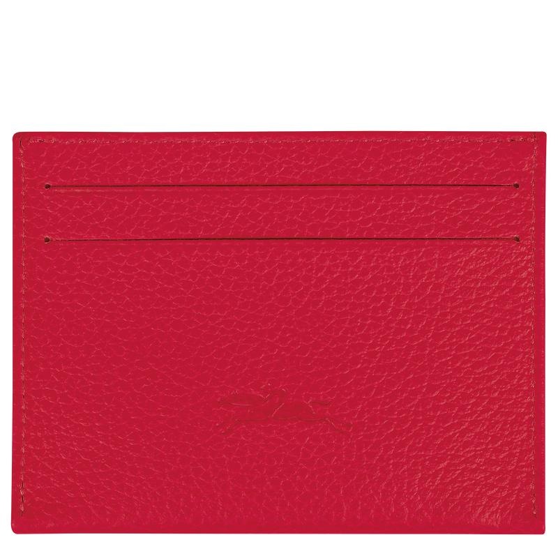 Portacarte Donna Longchamp Le Foulonné Rosse | OEWBM-6307